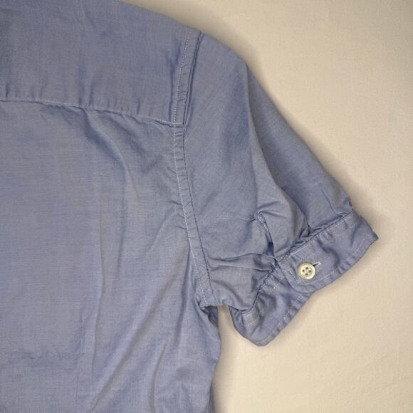 NWOT Ralph Lauren Button Down Shirt Girls 12 Blue Puff Sleeve Polo Logo Preppy - Picture 12 of 12